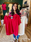 Ruffled VNeck Swiss Dot Top