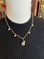 Rhinestone & Pearl Gold Necklace