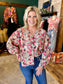 Floral Button Up Corduroy Top
