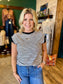 Cap Sleeve Stripe Top