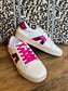 Pink Metallic Tennis Shoes