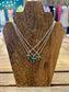 Sterling Silver Petite Turquoise Cross Necklace