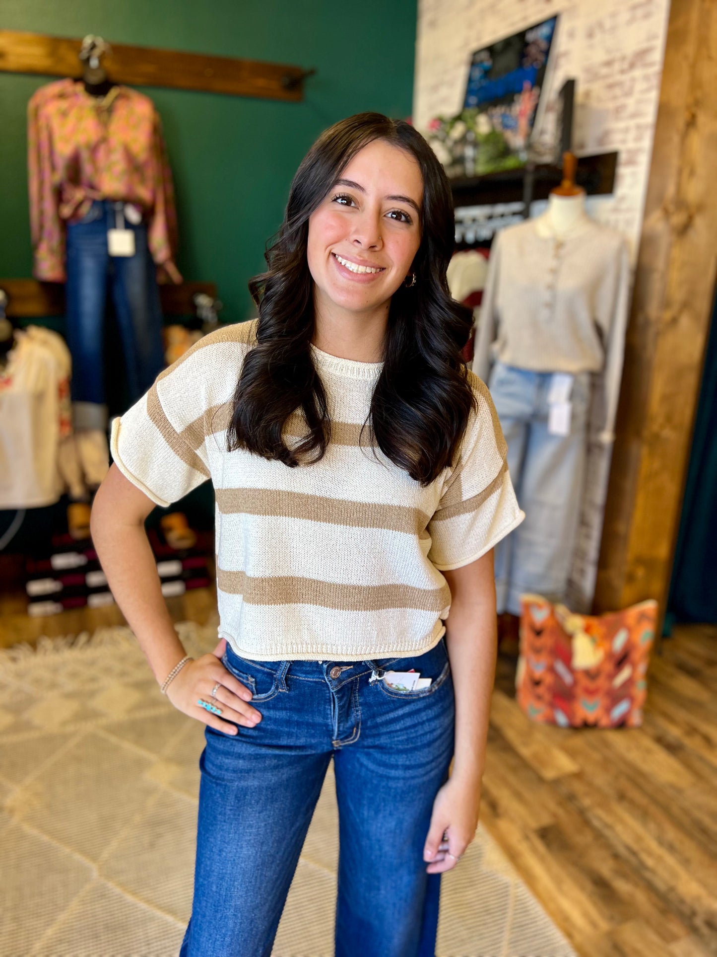 Lightweight Stripe Loose Fit Sweater