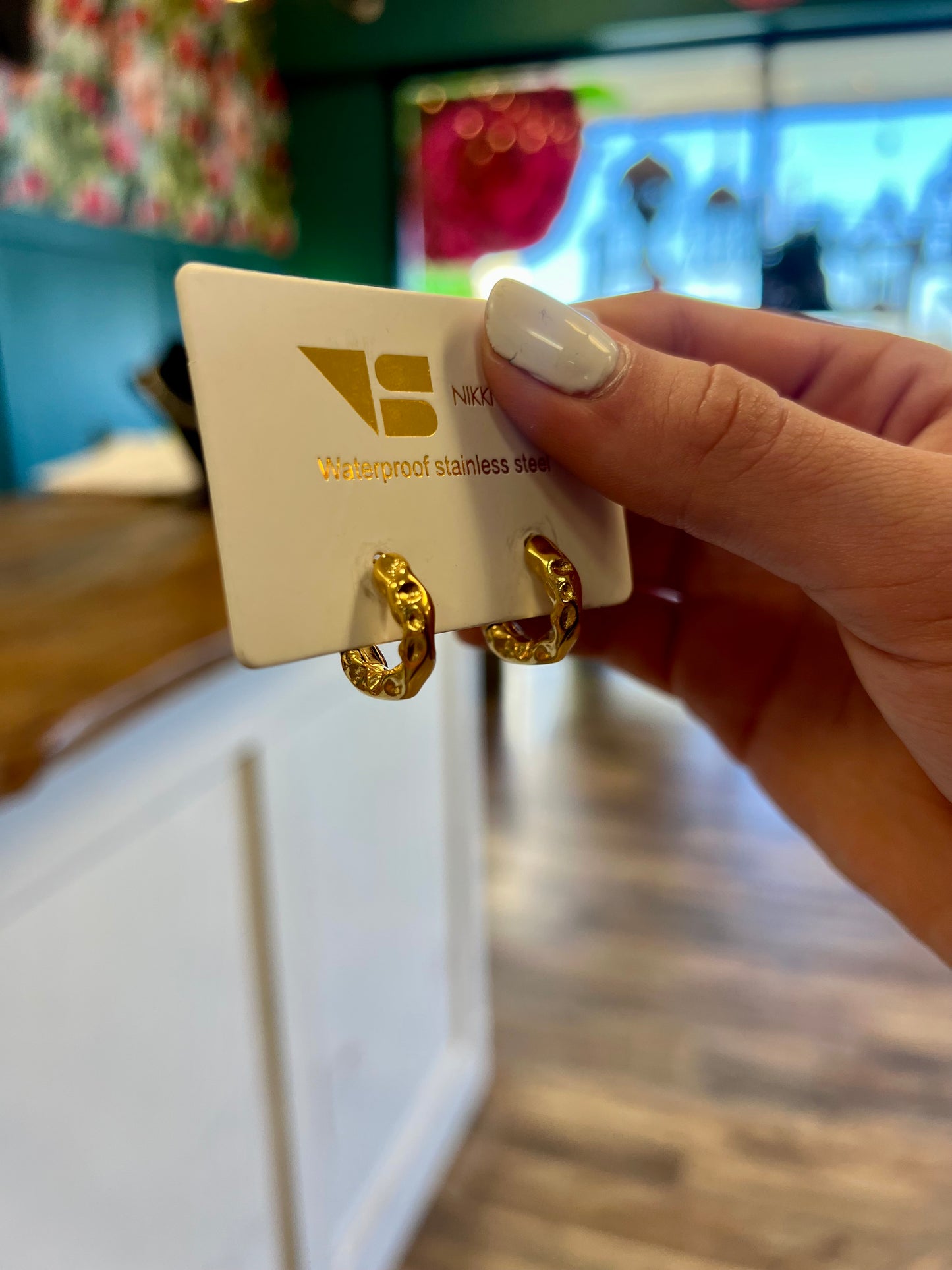 Waterproof Hoop Gold Plated Earrings