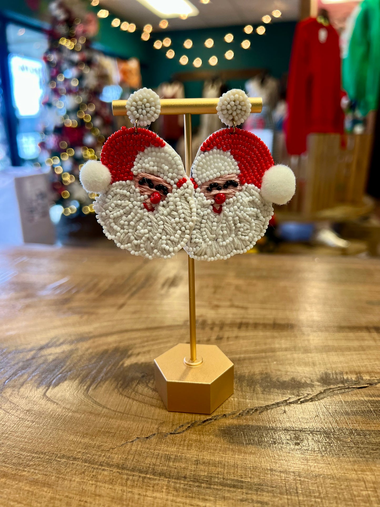Santa Claus Beaded Earring