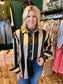 Taupe & Black Satin Button Up