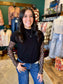 Cap Sleeve High Neck Sweater Top