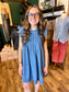 Sleeveless Pleated Denim Dress
