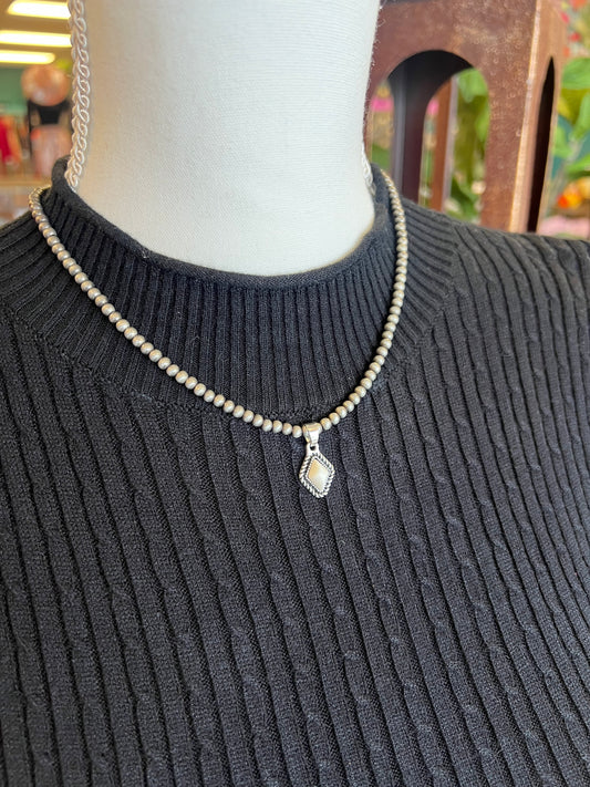 White Diamond Drop Necklace