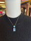 Blue Rectangle Drop Necklace