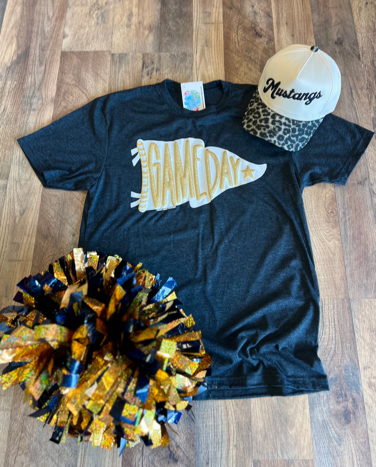 Charcoal Game Day Pennant Tee