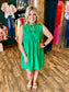 Kelly Green Pleated Dress