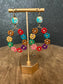 Multi Bead Flower Teardrop Earring