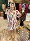 Maroon & Ivory Floral Dress