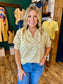 Dotted Smocked Sleeve Blouse