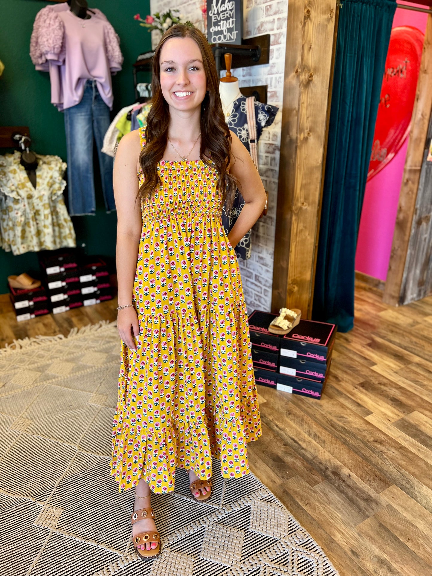 Mustard Floral Maxi