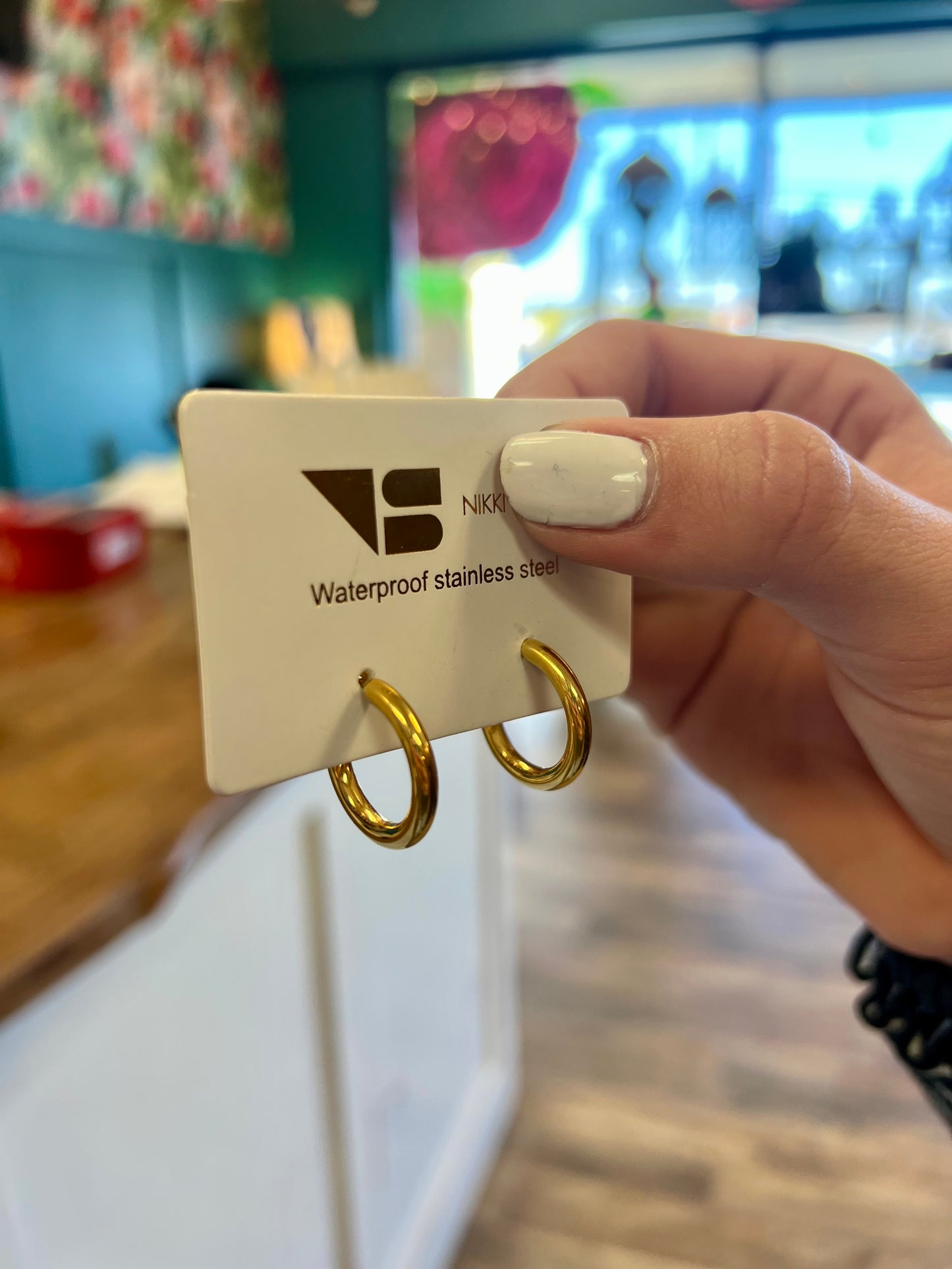 Waterproof Hoop Gold Plated Earrings