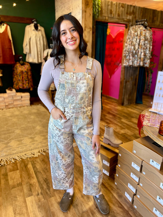 Vintage Boho Twill Denim Overall
