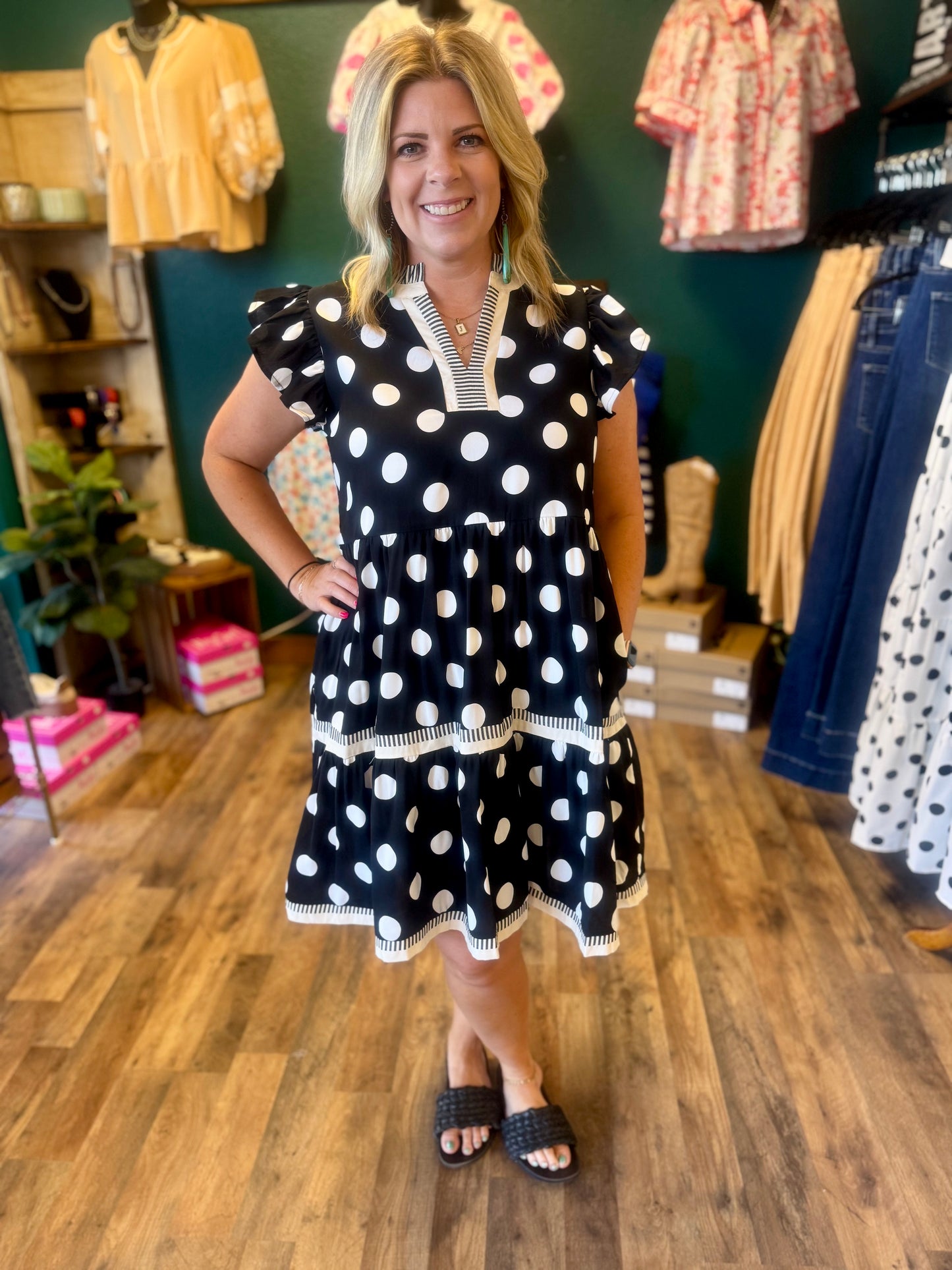 Black & White Tiered Dress