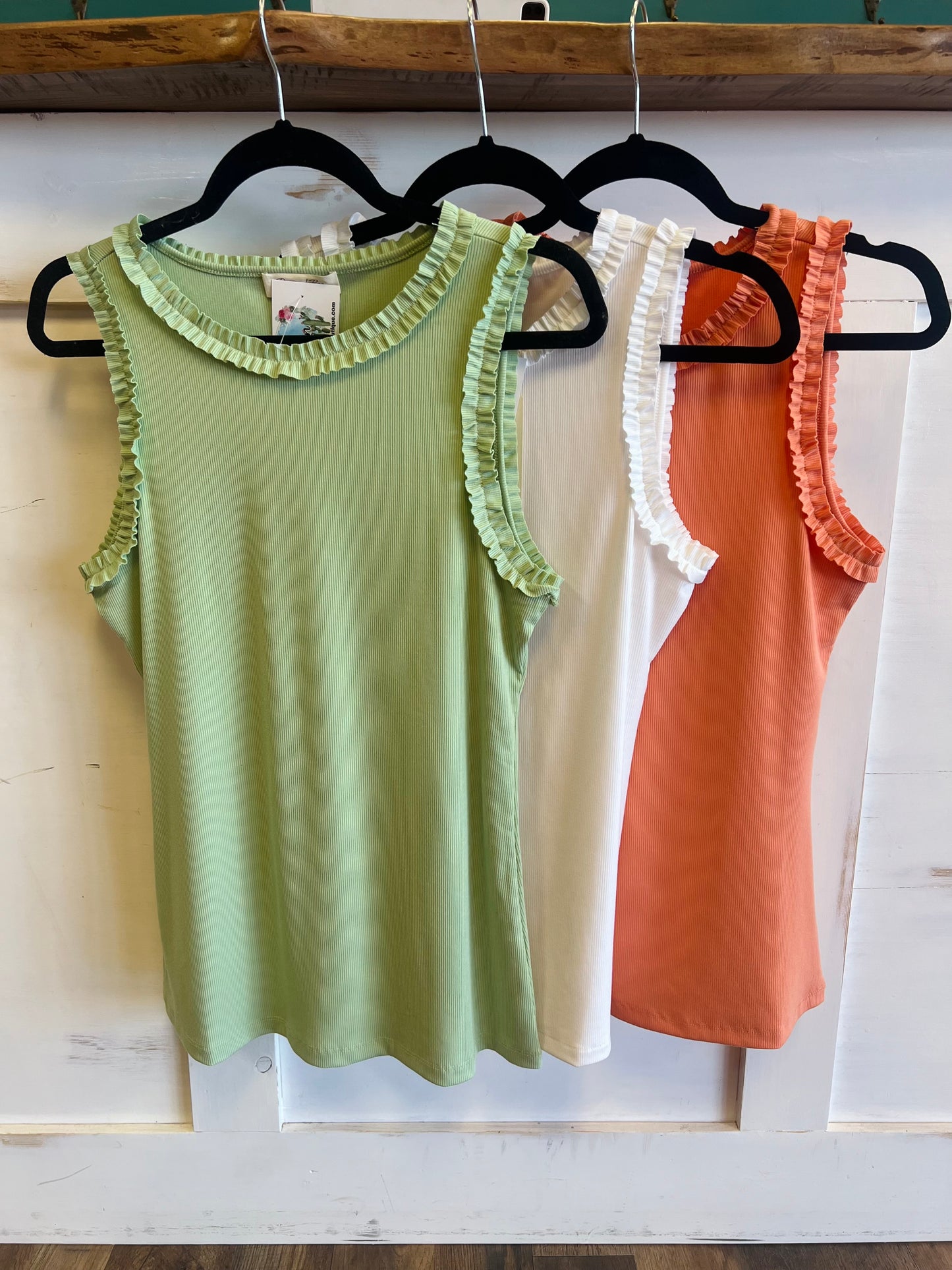 Subtle Ruffle Ribbed Tank