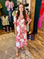 Red Daisy Chiffon Maxi