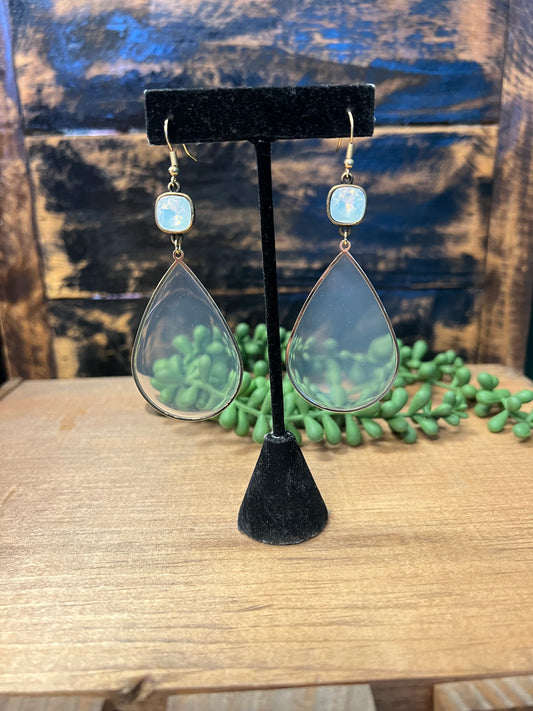 White Teardrop Earring