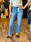 Risen High Rise Crop Embroidered Jean