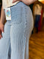 Vervet Denim Stripe Wide Hem Trouser