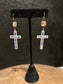 White Cross Dangle Earring