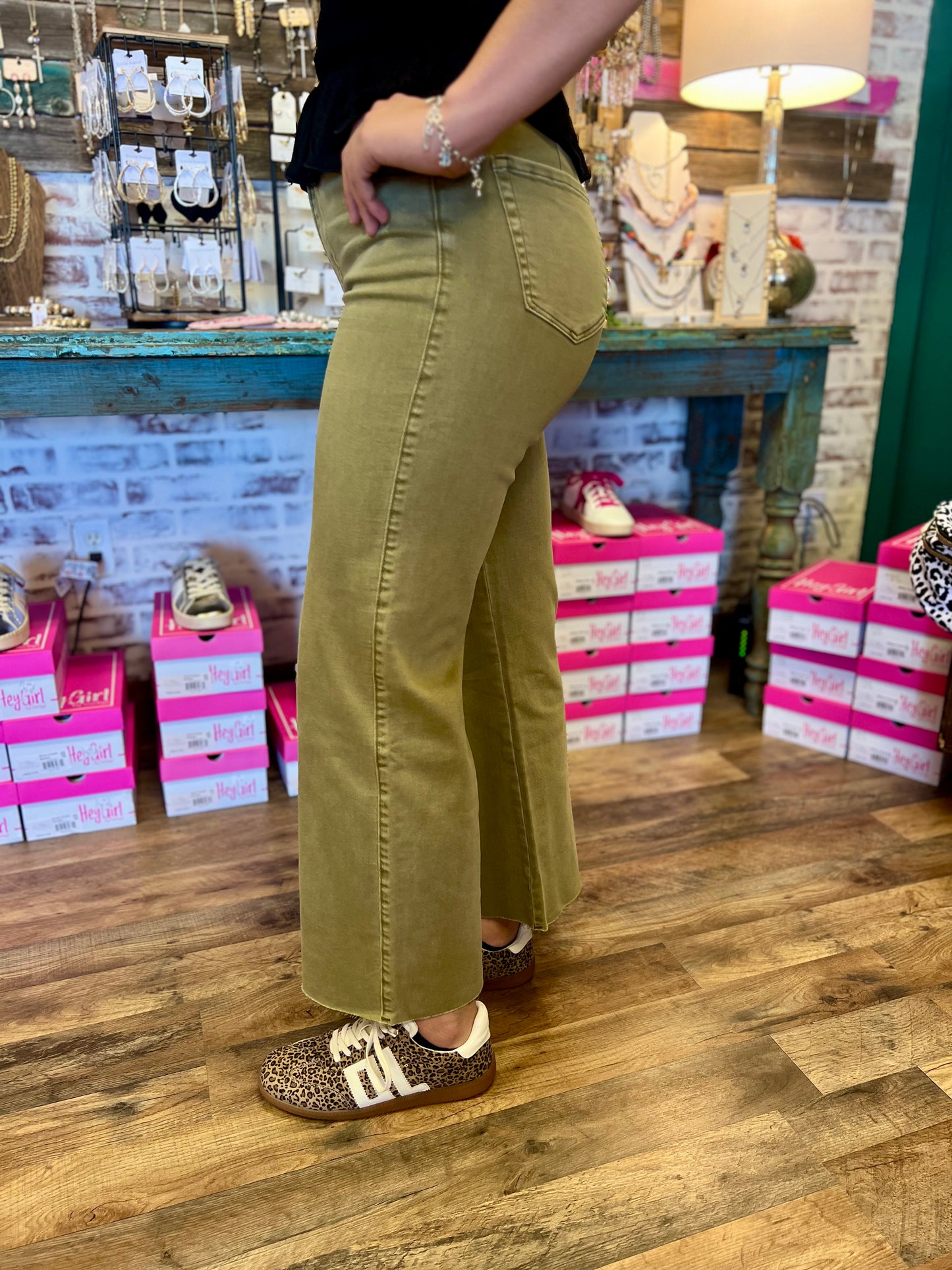Olive Crop Jean