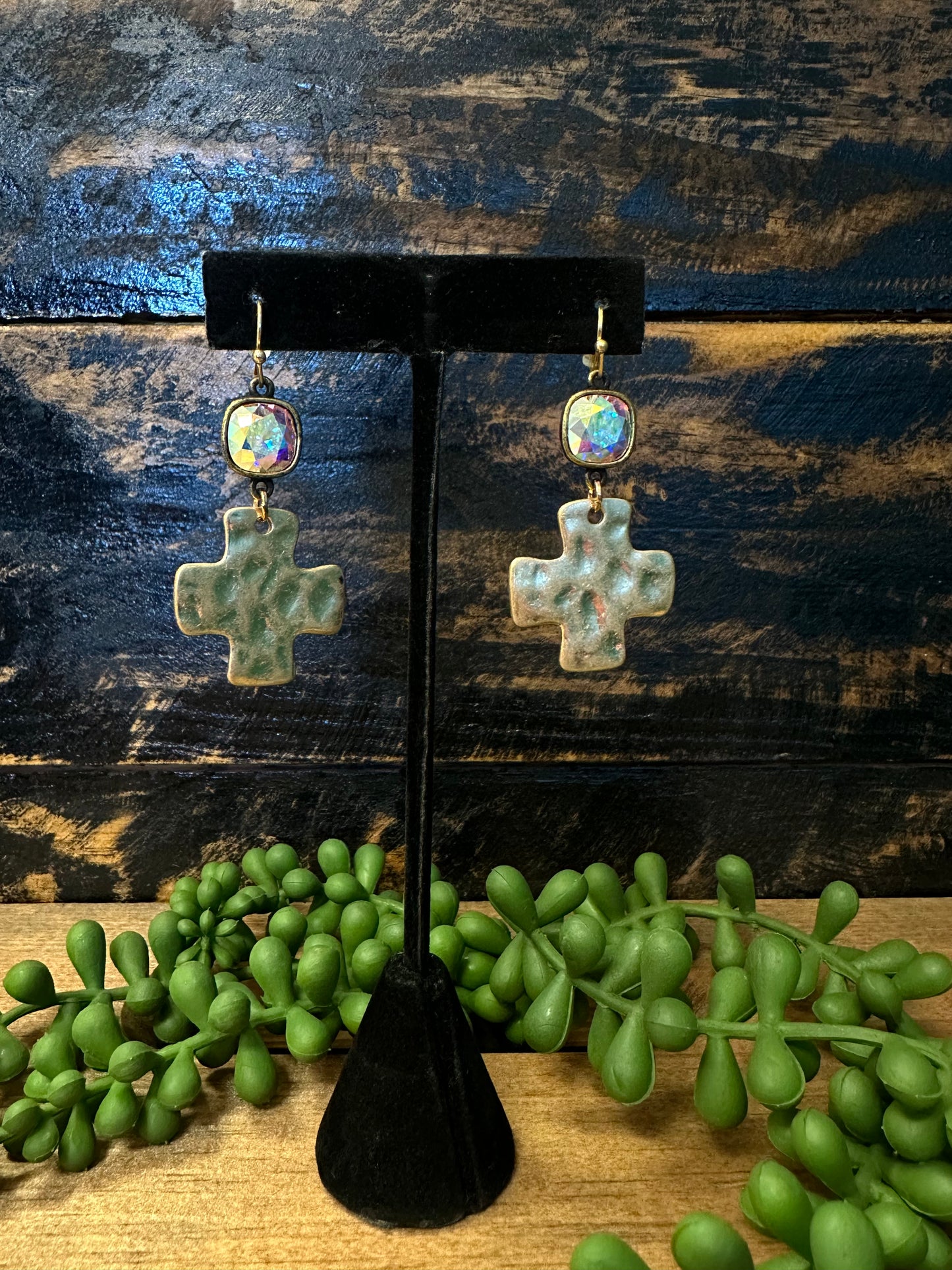 Gold Cross Earrings