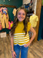 Mustard Stripe Scalloped Sweater