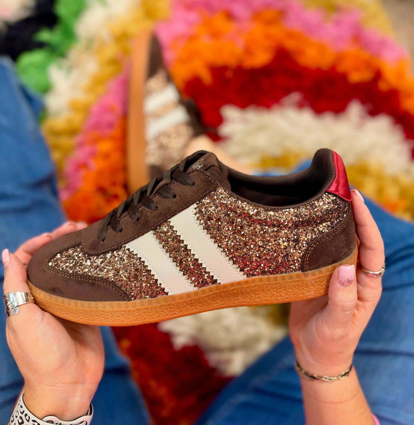 Heads Up Chocolate Sparkle Sneaker
