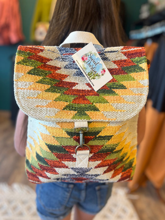 Woven Aztec Backpack