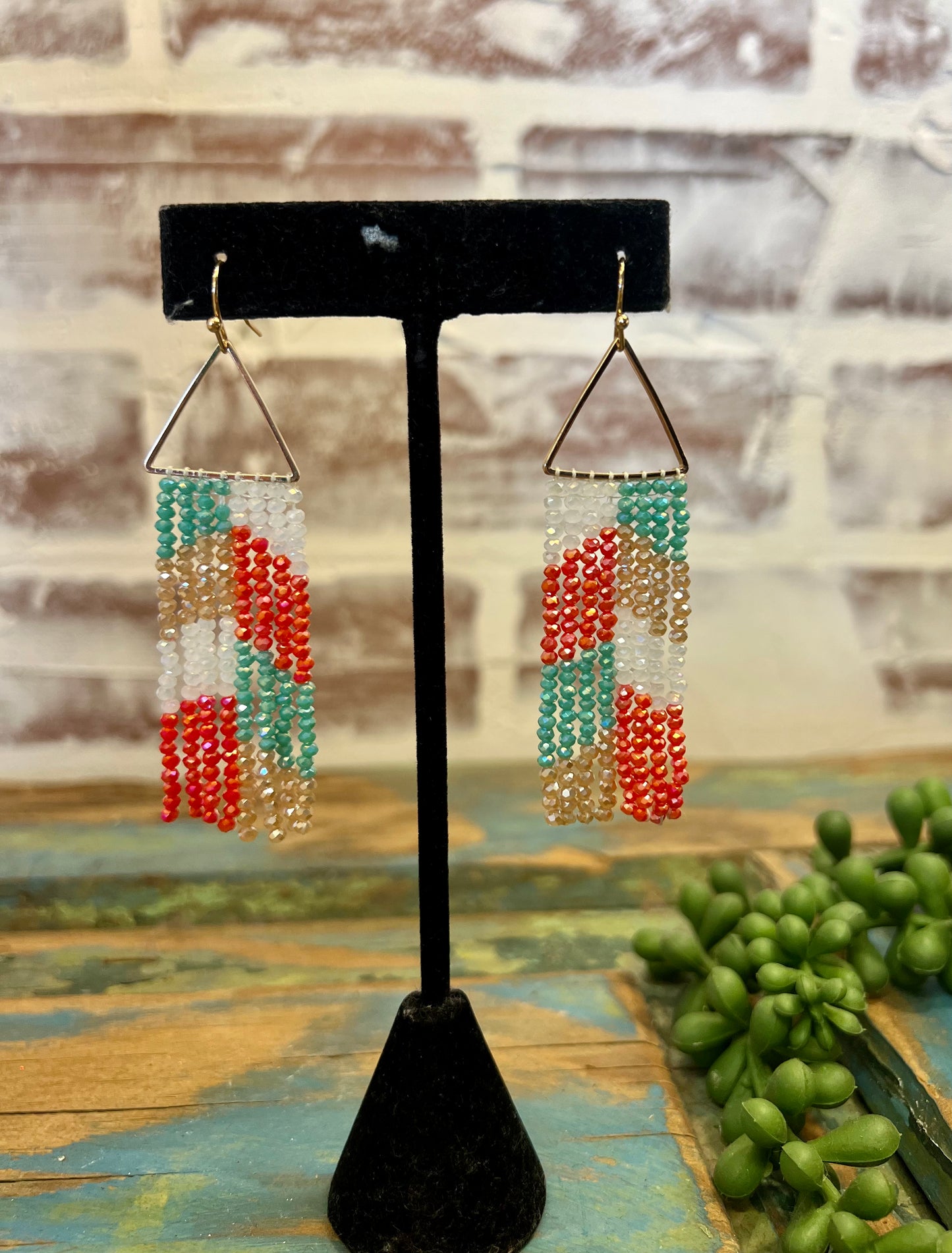 Triangle Seed Bead Earring