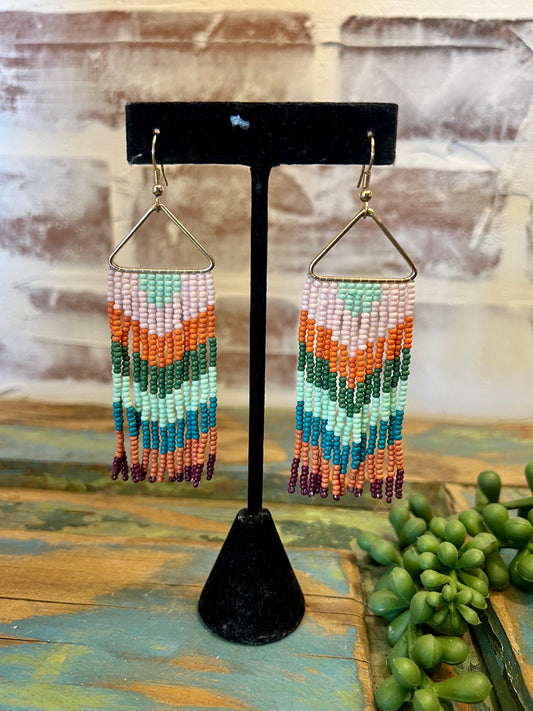 Chevron Seed Bead Earring