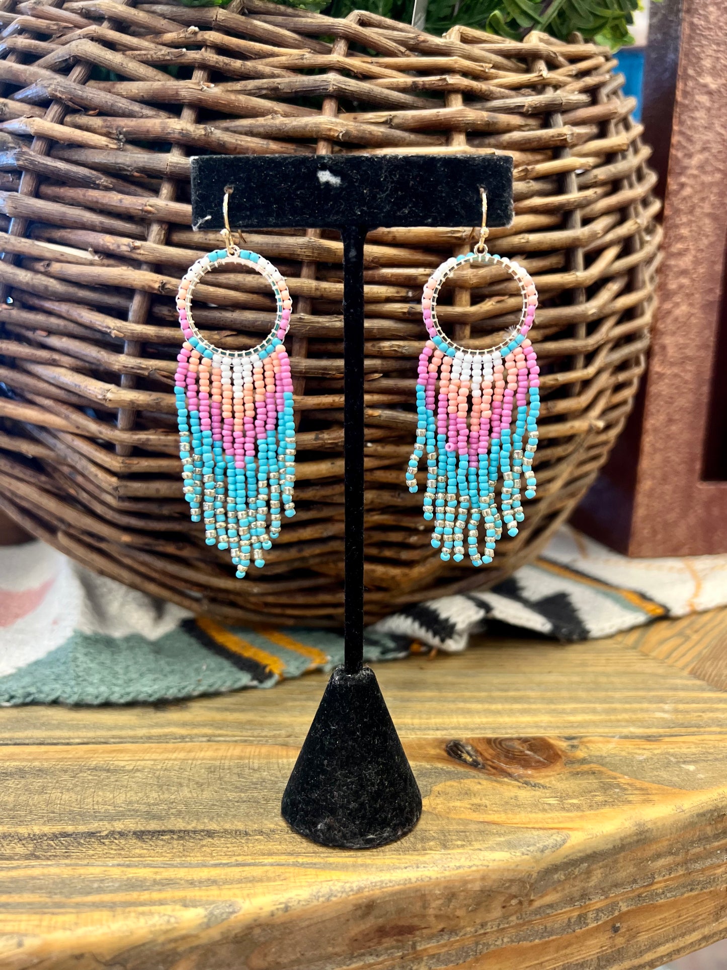 Ring Seed Bead Earrings