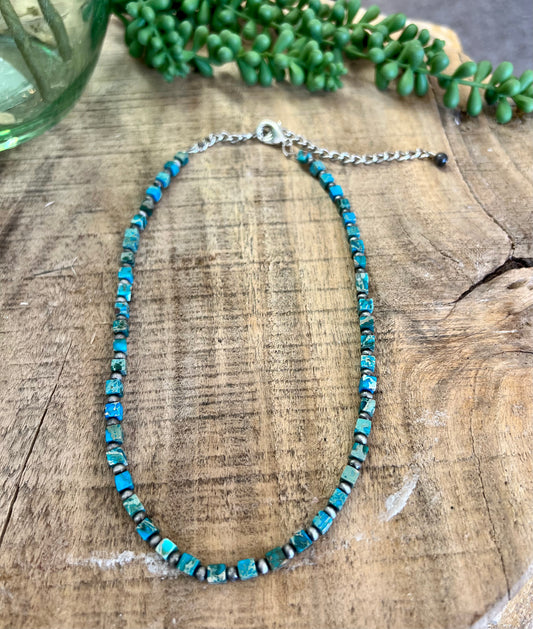 Turquoise Cube Necklace