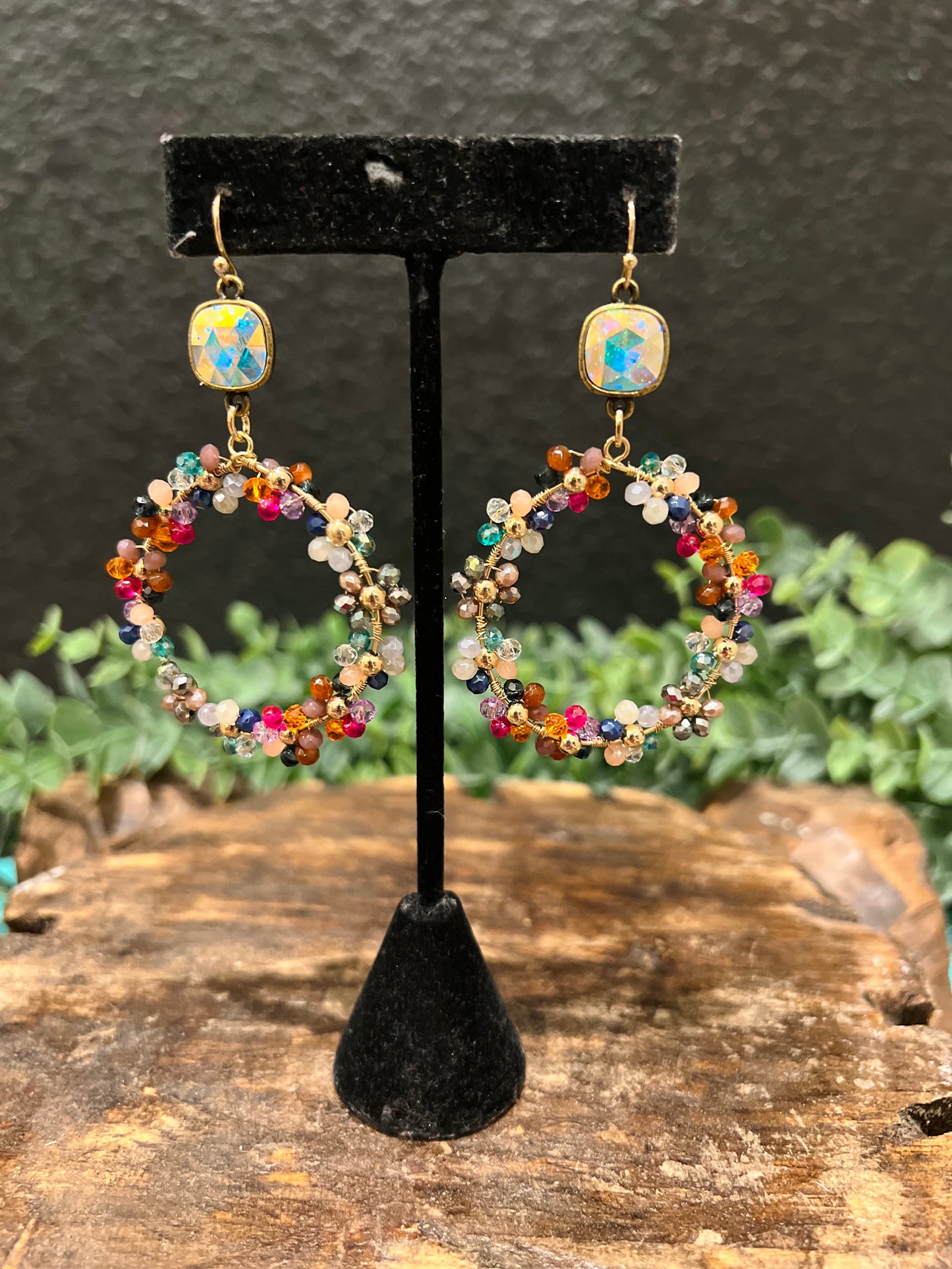 Multi Bead Wrapped Earring