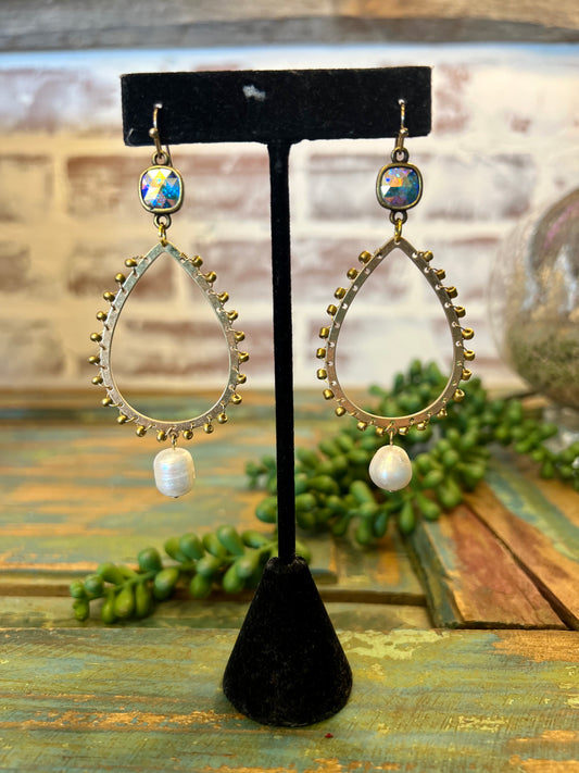 Wrapped Teardrop Pearl Earrings