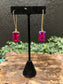 Fuchsia Gold Kidney Wire Earring