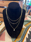 Triple Strand Gold Pearl Drop Necklace