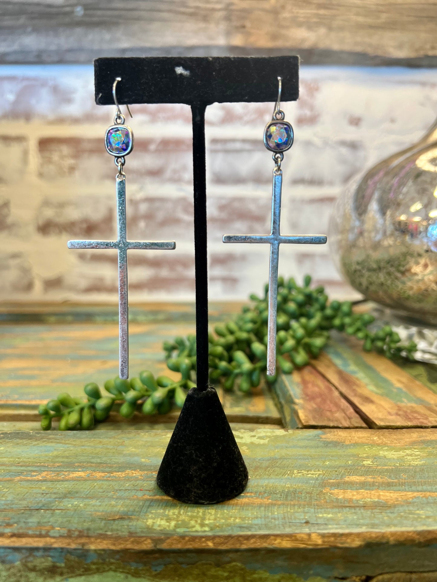 Silver Cross Earrings