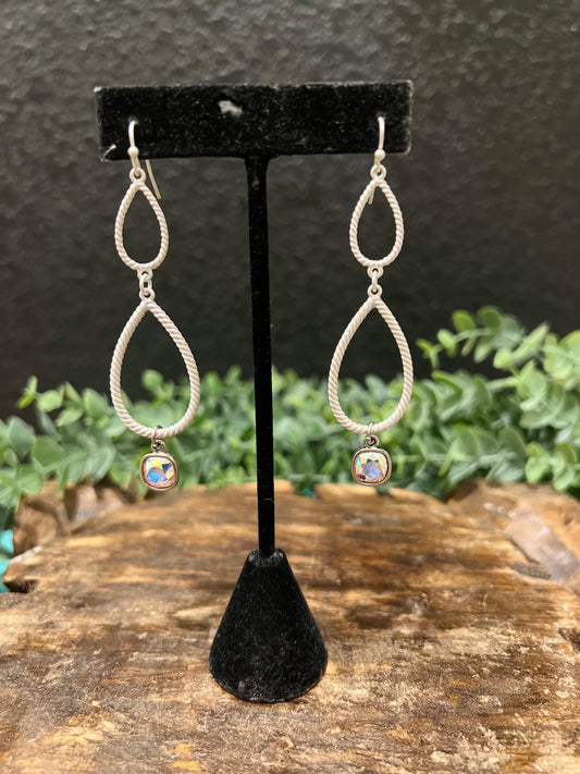 Silver Rope Drop Earring