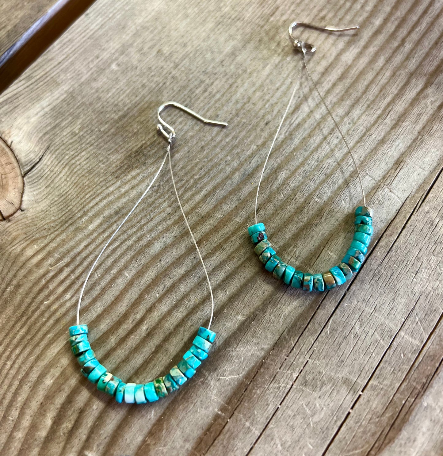 Beaded Wire Teardrop Earrings